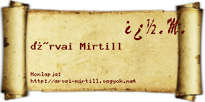 Árvai Mirtill névjegykártya